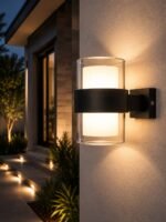 Applique Extérieure LED Cylindrique Noire – Image 3