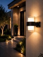 Applique Extérieure LED Cylindrique Noire – Image 2