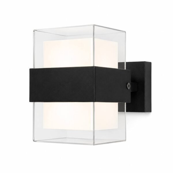 Applique Extérieure LED Cubique Noire