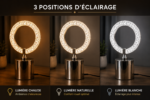 Veilleuse LED Anneau Décoratif Doré et Chromé – Image 4
