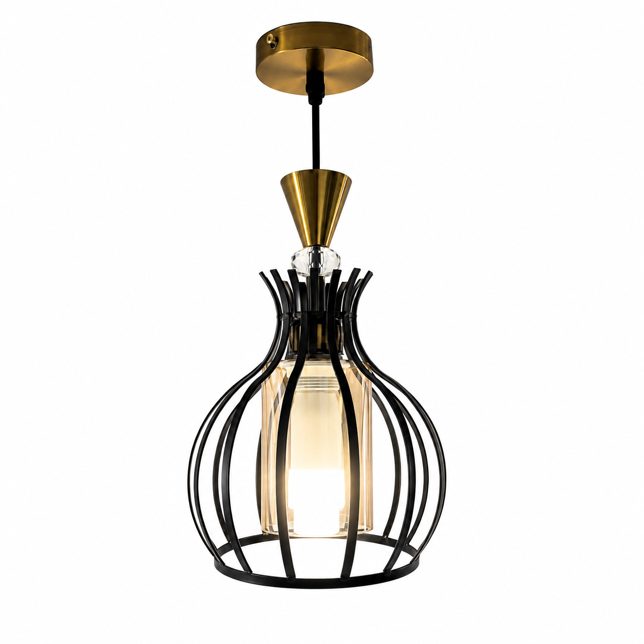 0cc62c82-f188-4f58-8edd-c6c9b1c272a7 Lustre Fer Forgé Noir – Modèle Goutte Élégante – Image 1