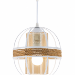 Lustre Fer Forgé Blanc – Modèle Globe