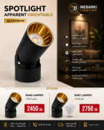 Spotlight Apparent Orientable Noir & Doré – Image 5