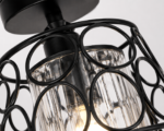 Lustre Suspendu en Fer Forgé Noir – Design Circulaire – Image 2