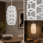 Lustre Fer Forgé Géométrique Blanc — Design Moderne – Image 4