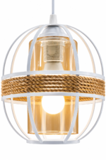 Lustre Fer Forgé Blanc – Modèle Globe – Image 2