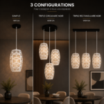 Lustre Fer Forgé Géométrique Blanc — Design Moderne – Image 6