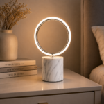 Veilleuse LED Anneau – Base Effet Marbre Blanc – Image 3