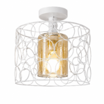 Lustre Fer Forgé Cercle Blanc