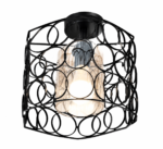 Lustre Fer Forgé Cercle Noir