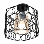 Lustre Fer Forgé Cercle Noir