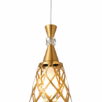 Lustre Fer Forgé Géométrique Doré