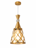 Lustre Fer Forgé Géométrique Doré