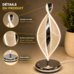 Veilleuse LED Décorative Flamme Argentée avec Effet Cristal – Image 3