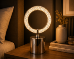 Veilleuse LED Anneau Décoratif Doré et Chromé – Image 3