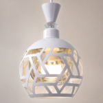 Lustre Fer Forgé Blanc – Modèle Géométrique – Image 2