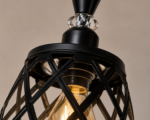 Lustre Fer Forgé Noir – Design Géométrique – Image 2