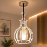 Lustre Fer Forgé Blanc – Modèle Goutte Élégante – Image 3