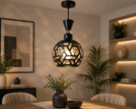 Lustre Fer Forgé Noir – Modèle Géométrique – Image 4