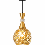Lustre Suspendu Fer Forgé Doré – Design Moderne et Élégant