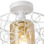 Lustre Fer Forgé Cercle Blanc – Image 2