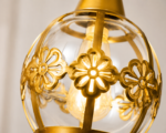 Lustre Fer Forgé Doré – Design Floral – Image 2