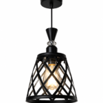 Lustre Fer Forgé Noir – Design Géométrique