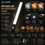 Applique LED Rechargeable 40 cm avec Détecteur de Mouvement – Image 4