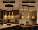 Lustre Suspendu Fer Forgé Doré – Design Moderne et Élégant – Image 4