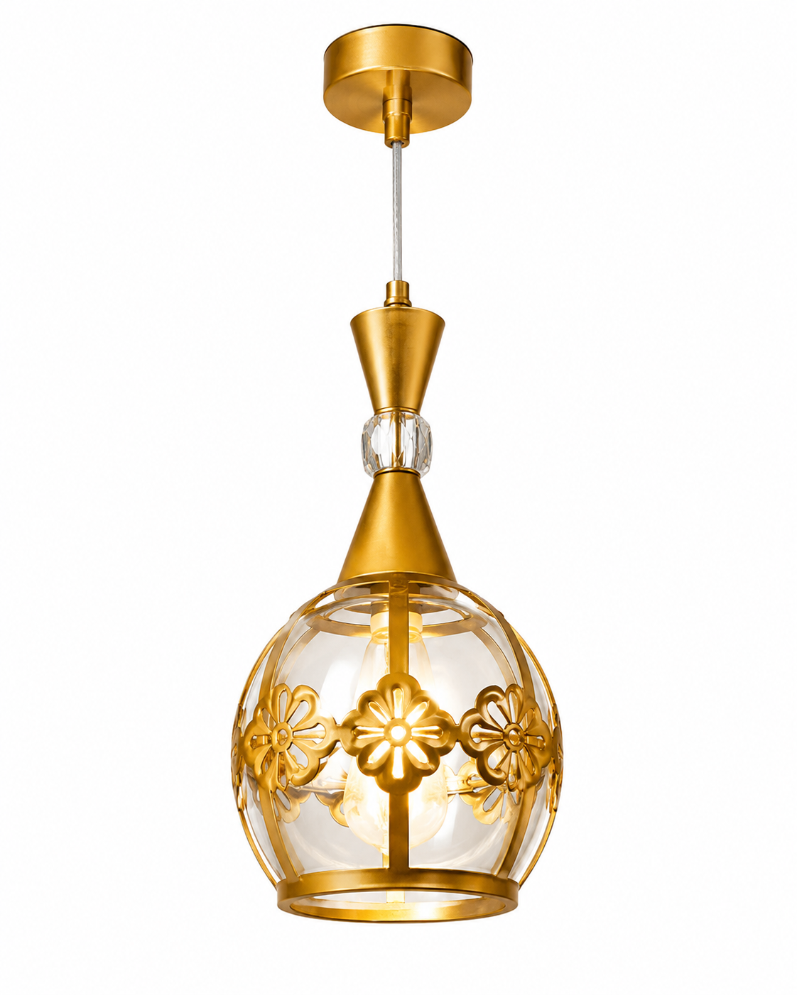6ab94493-dee5-4a9f-8478-d3c558334b7a-2 Lustre Fer Forgé Doré – Design Floral – Image 1