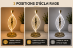 Veilleuse LED Décorative Flamme Dorée avec Effet Cristal – Image 4