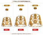 Lustre Fer Forgé Doré à Motifs Circulaires – Image 5