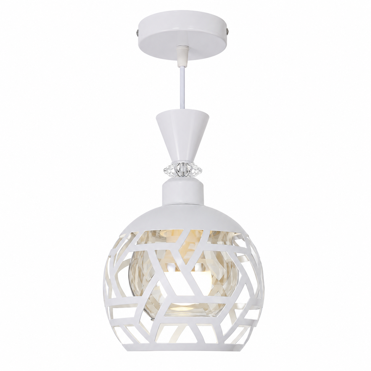 7f3dba68-eed1-4d7f-9e94-01114aa307ea-2 Lustre Fer Forgé Blanc – Modèle Géométrique – Image 1