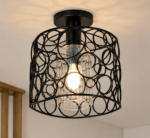 Lustre Fer Forgé Cercle Noir – Image 2