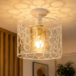 Lustre Fer Forgé Cercle Blanc – Image 3