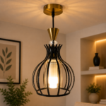 Lustre Fer Forgé Noir – Modèle Goutte Élégante – Image 2