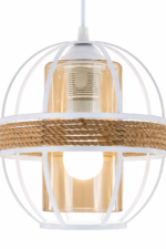 Lustre Fer Forgé Blanc – Modèle Globe – Image 4