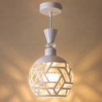 Lustre Fer Forgé Blanc – Modèle Géométrique – Image 3
