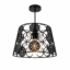 Lustre Fer Forgé Noir à Motifs Décoratifs Circulaires