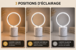 Veilleuse LED Anneau – Base Effet Marbre Blanc – Image 4