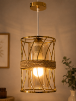 Lustre Fer Forgé Doré – Image 3