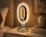 Veilleuse LED Ovale Ornementée – Base Argentée – Image 3