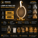 Lampe de Table LED – Design Anneau Élégant – Image 5
