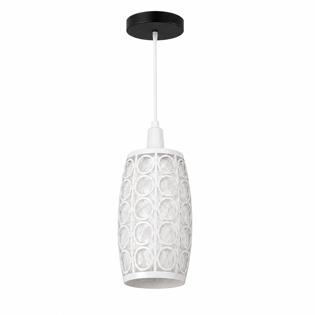 b106236f-e8df-4a22-b5af-2cd1cb63d97d Lustre Fer Forgé Design Moderne à Motif Circulaire – Image 1
