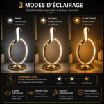 Lampe de Table LED – Design Anneau Élégant – Image 4