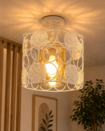 Lustre Fer Forgé Cercle avec Motifs Décoratifs – Image 4