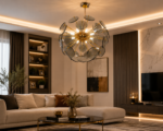Lustre Moderne LED Doré à Disques en Verre Fumé – Image 7