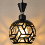 Lustre Fer Forgé Noir – Modèle Géométrique – Image 2
