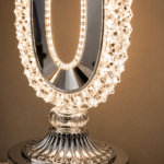 Veilleuse LED Ovale Ornementée – Base Argentée – Image 2
