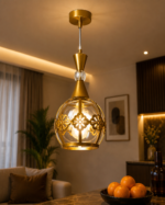Lustre Fer Forgé Doré – Design Floral – Image 3